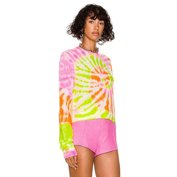 NWT The Elder Statesman Cashmere Spiral Tranquility Crew Sweater  L - Picture 2 of 16